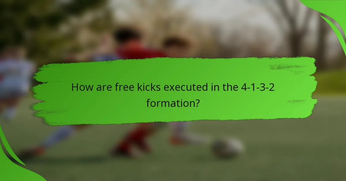 How are free kicks executed in the 4-1-3-2 formation?