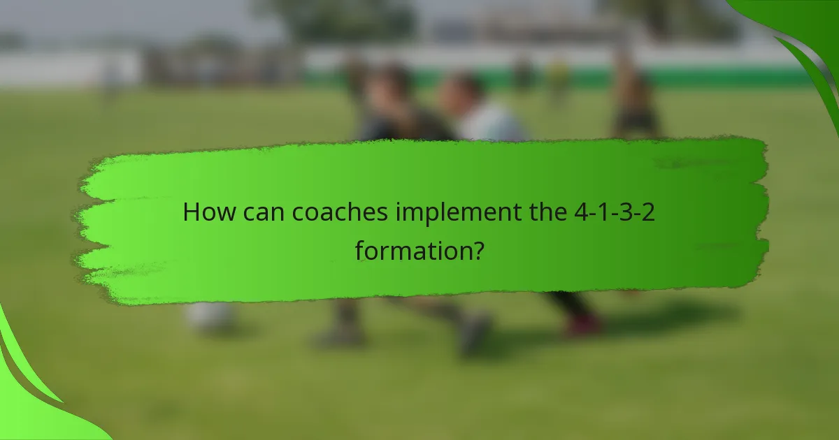 How can coaches implement the 4-1-3-2 formation?