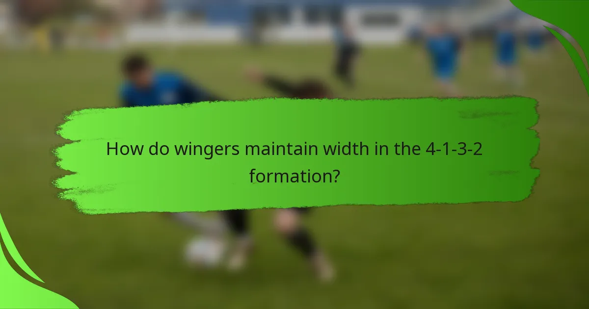 How do wingers maintain width in the 4-1-3-2 formation?