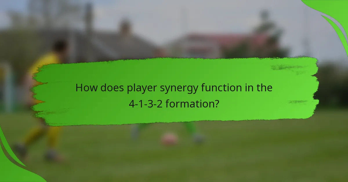 How does player synergy function in the 4-1-3-2 formation?