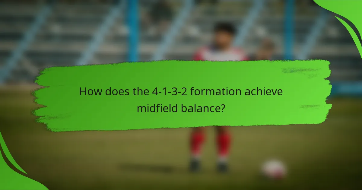 How does the 4-1-3-2 formation achieve midfield balance?