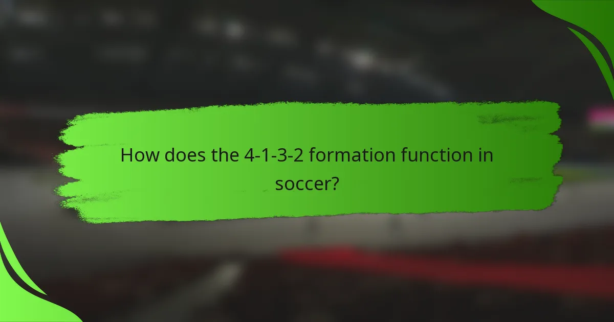 How does the 4-1-3-2 formation function in soccer?