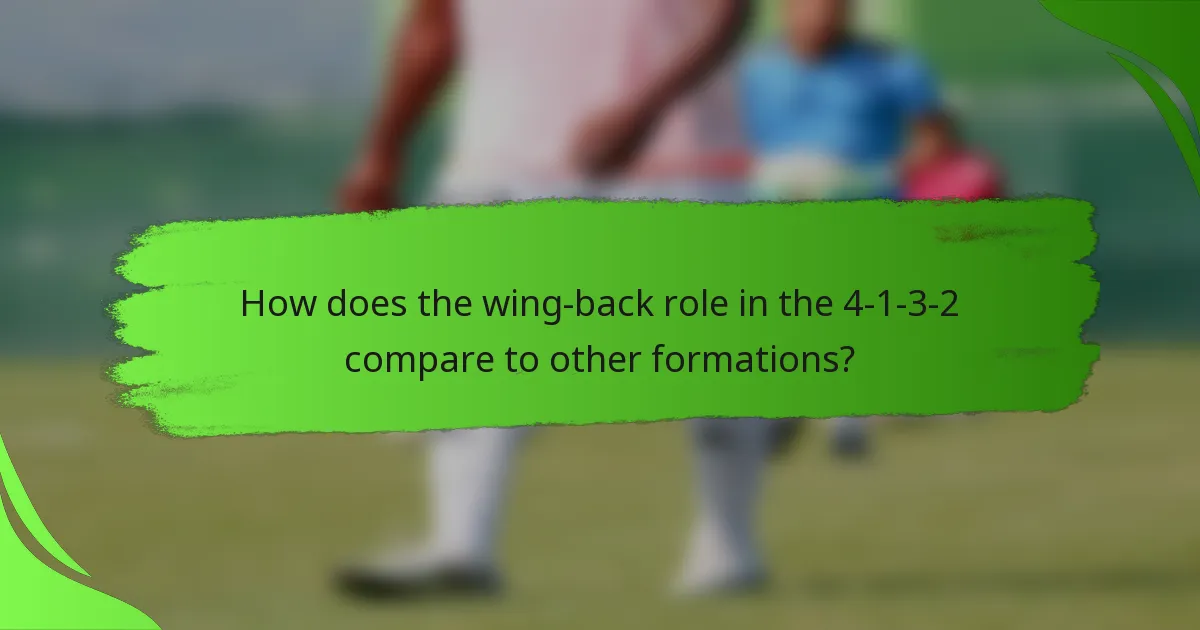 How does the wing-back role in the 4-1-3-2 compare to other formations?