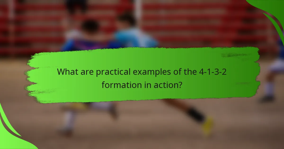 What are practical examples of the 4-1-3-2 formation in action?