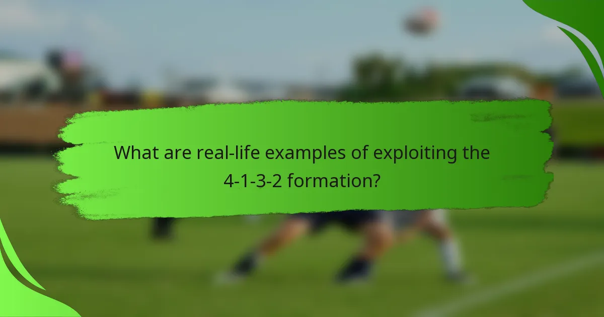 What are real-life examples of exploiting the 4-1-3-2 formation?