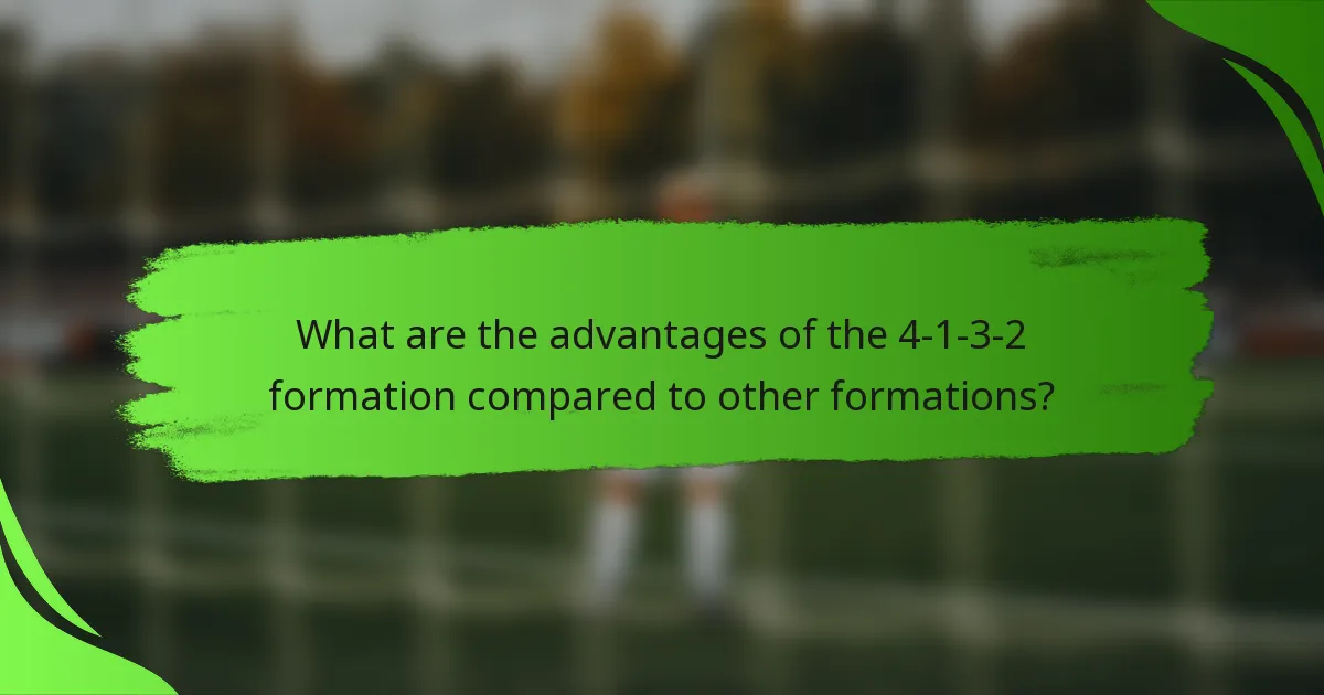 What are the advantages of the 4-1-3-2 formation compared to other formations?