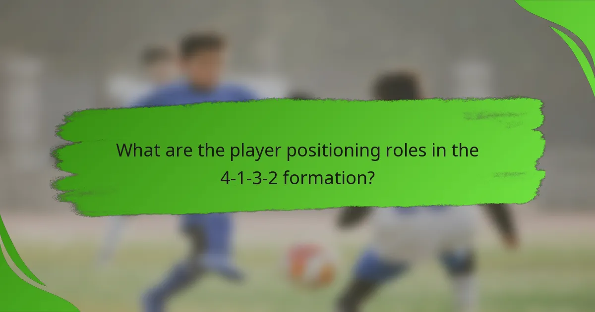 What are the player positioning roles in the 4-1-3-2 formation?