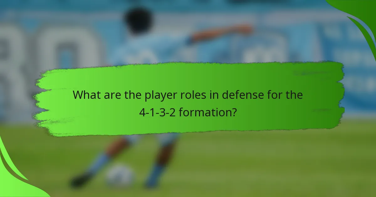 What are the player roles in defense for the 4-1-3-2 formation?