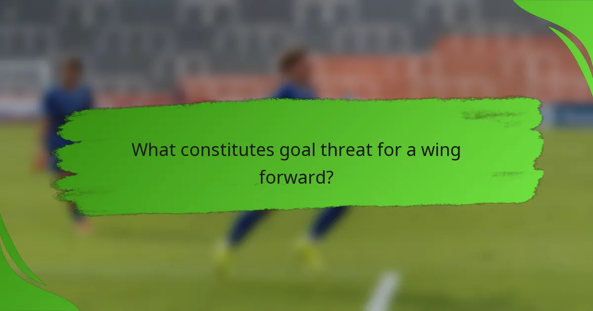 What constitutes goal threat for a wing forward?