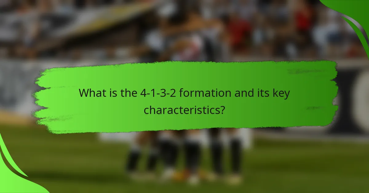 What is the 4-1-3-2 formation and its key characteristics?