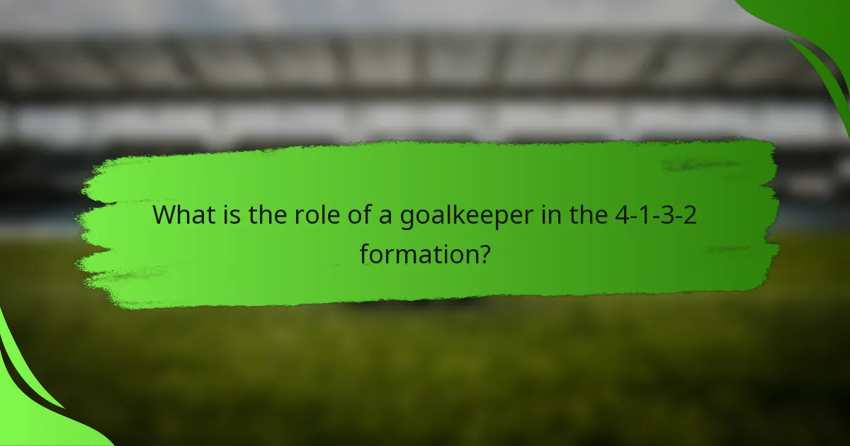 What is the role of a goalkeeper in the 4-1-3-2 formation?