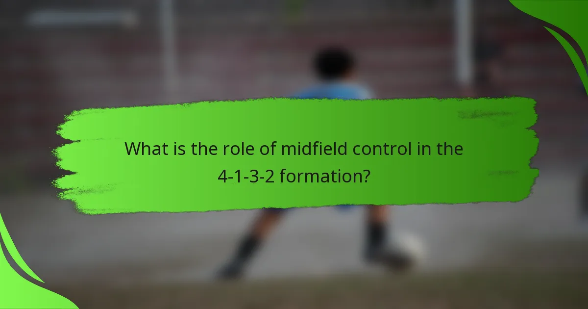 What is the role of midfield control in the 4-1-3-2 formation?