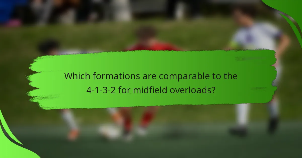 Which formations are comparable to the 4-1-3-2 for midfield overloads?